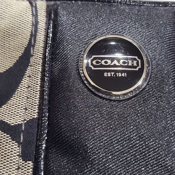 EUC COACH F19281 Signature canvas black Hobo shoulder bag - Picture 6 of 10